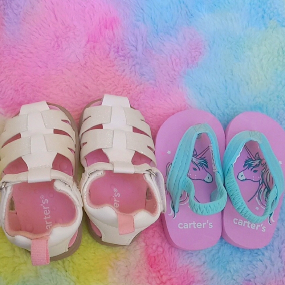 Carter's White and Pink Sandals for Summer Fun